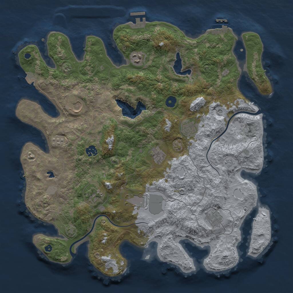 Rust Map: Procedural Map, Size: 4000, Seed: 50502689, 15 Monuments