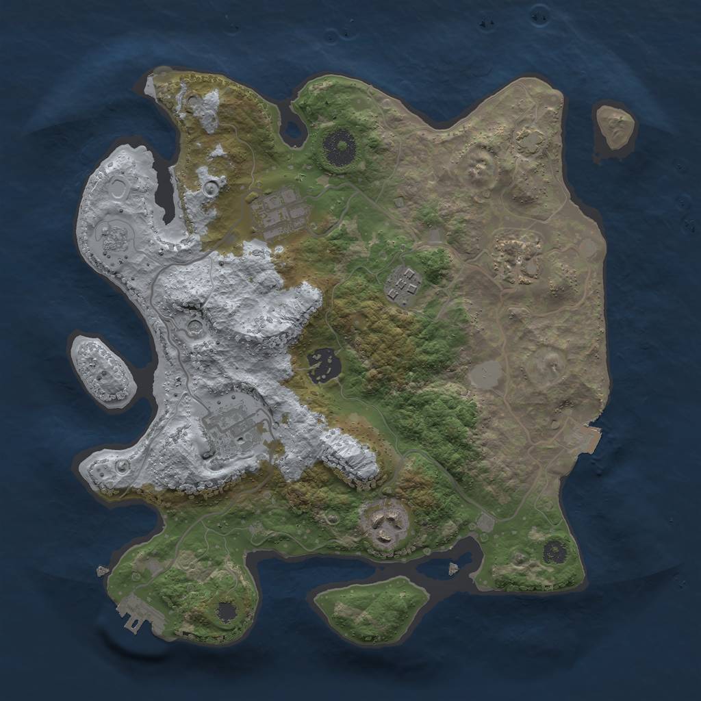 Rust Map: Procedural Map, Size: 3000, Seed: 92561, 13 Monuments