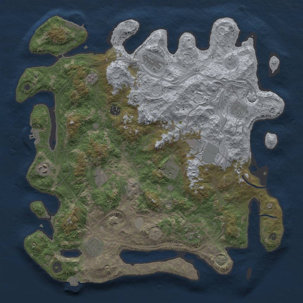 Rust Map: Procedural Map, Size: 4250, Seed: 24141, 18 Monuments