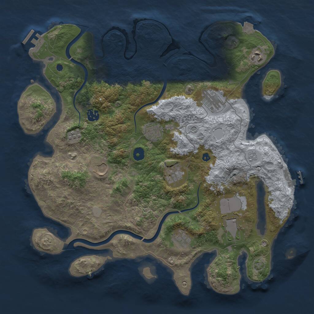 Rust Map: Procedural Map, Size: 3800, Seed: 94409439, 15 Monuments