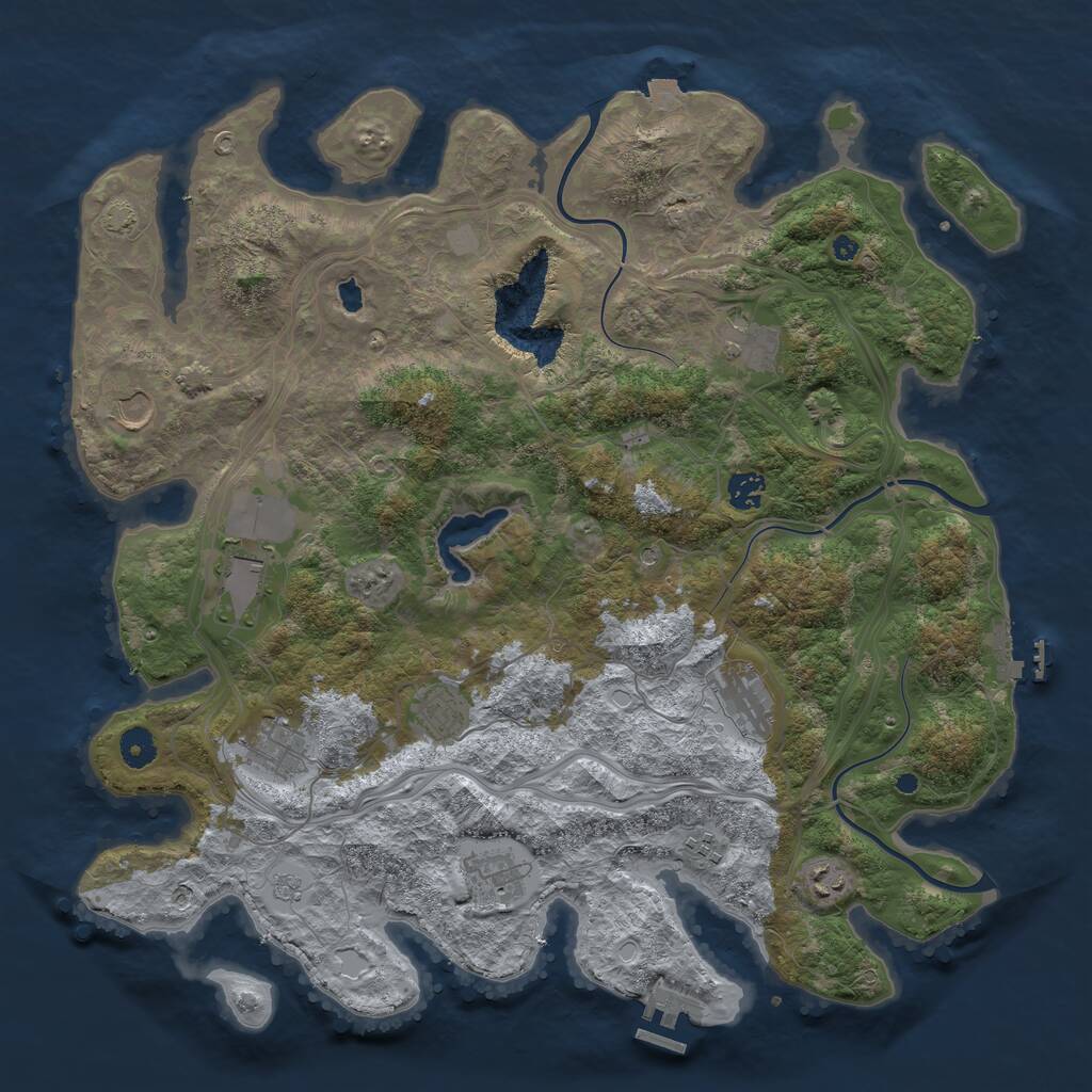 Rust Map: Procedural Map, Size: 4250, Seed: 24143, 16 Monuments