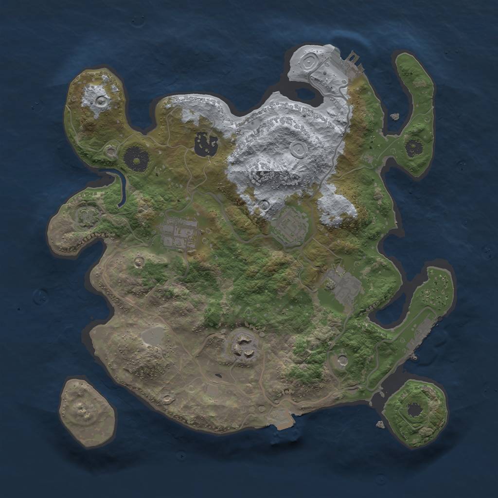 Rust Map: Procedural Map, Size: 3000, Seed: 12111, 12 Monuments