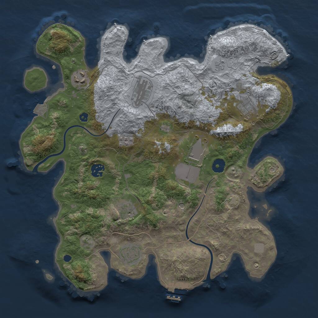 Rust Map: Procedural Map, Size: 3500, Seed: 10283267, 13 Monuments