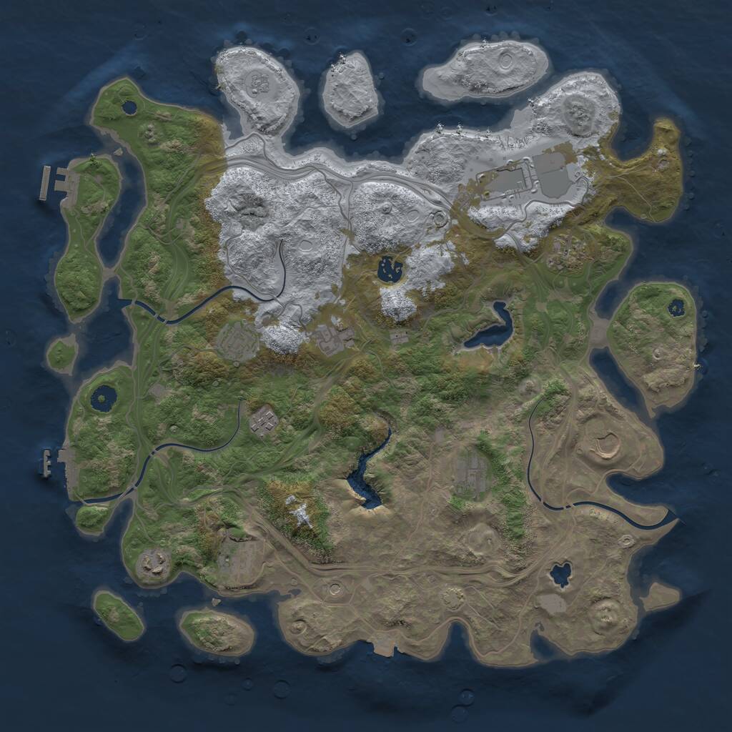 Rust Map: Procedural Map, Size: 4250, Seed: 24144, 16 Monuments