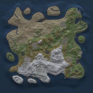 Thumbnail Rust Map: Procedural Map, Size: 3500, Seed: 350865852, 17 Monuments