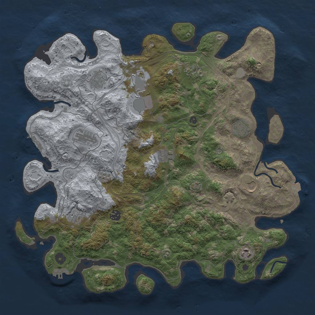 Rust Map: Procedural Map, Size: 4250, Seed: 1283855687, 19 Monuments