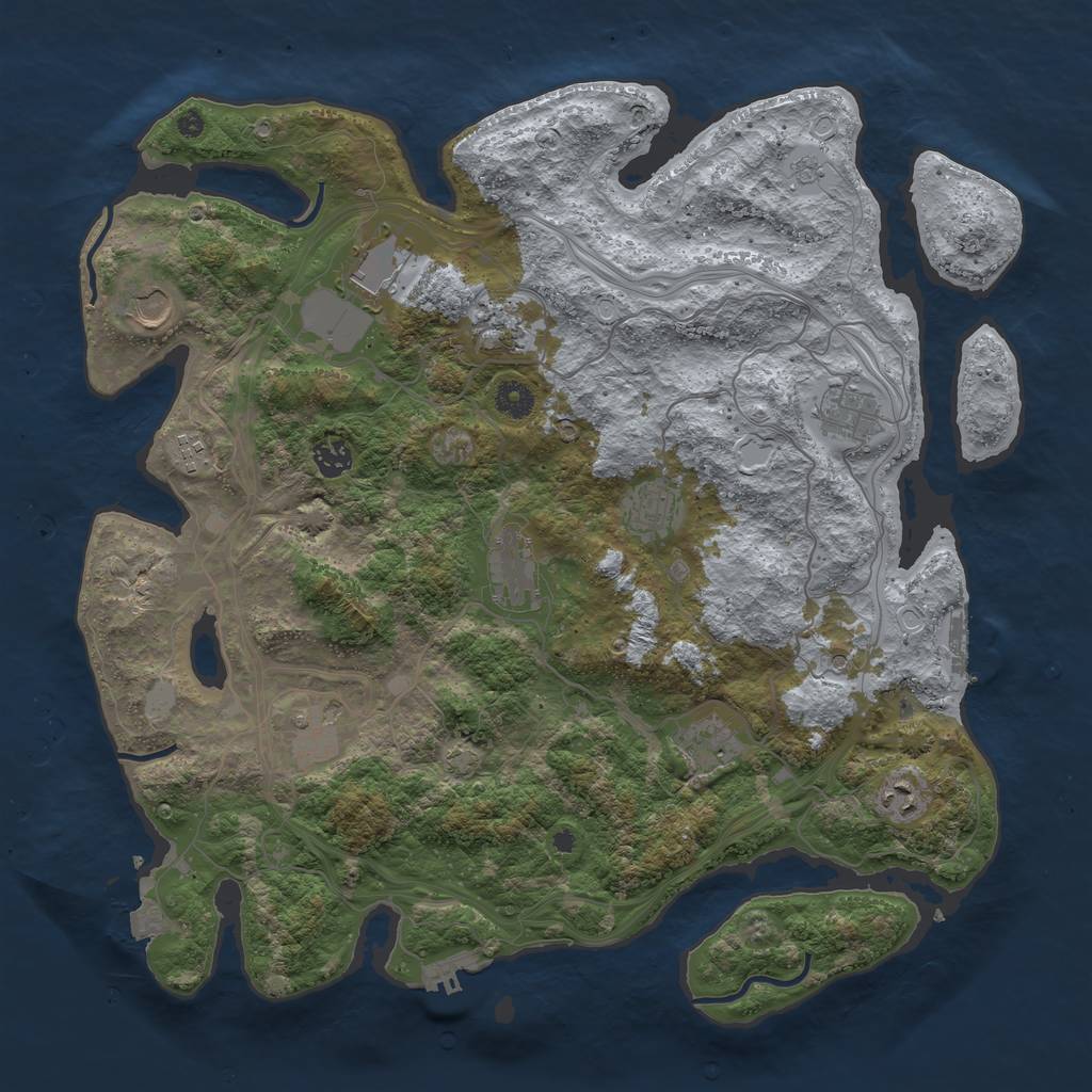 Rust Map: Procedural Map, Size: 4250, Seed: 2099679540, 19 Monuments