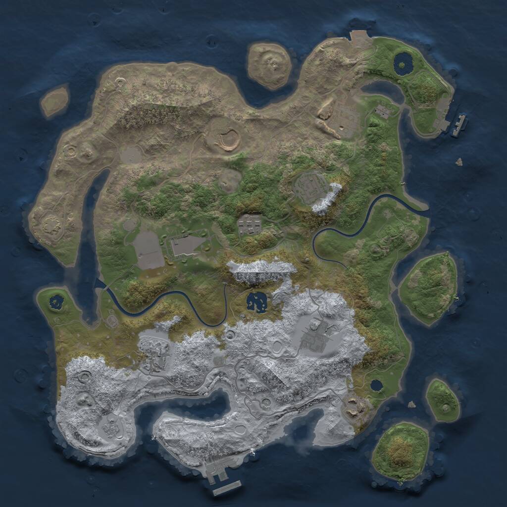 Rust Map: Procedural Map, Size: 3500, Seed: 63398148, 15 Monuments