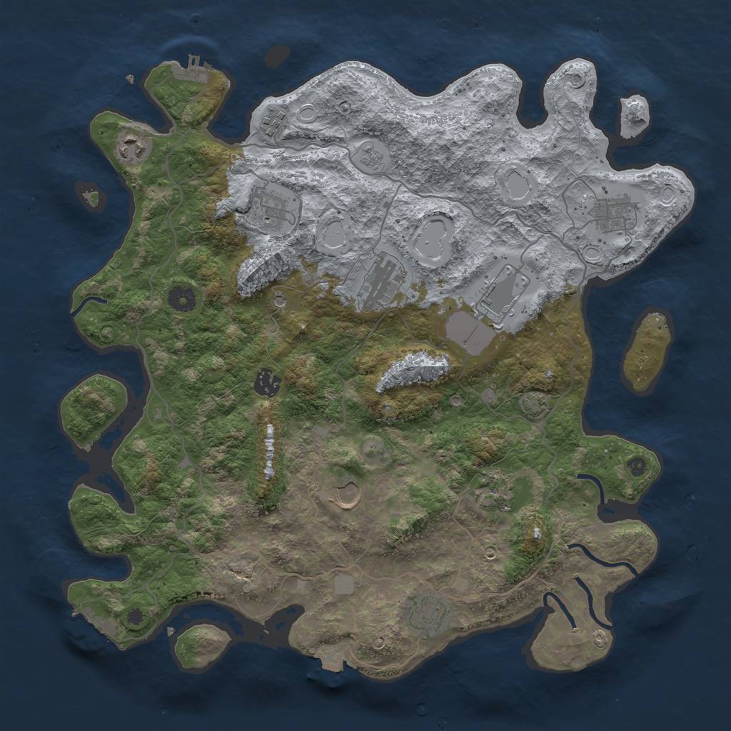 Rust Map: Procedural Map, Size: 4004, Seed: 13825, 18 Monuments
