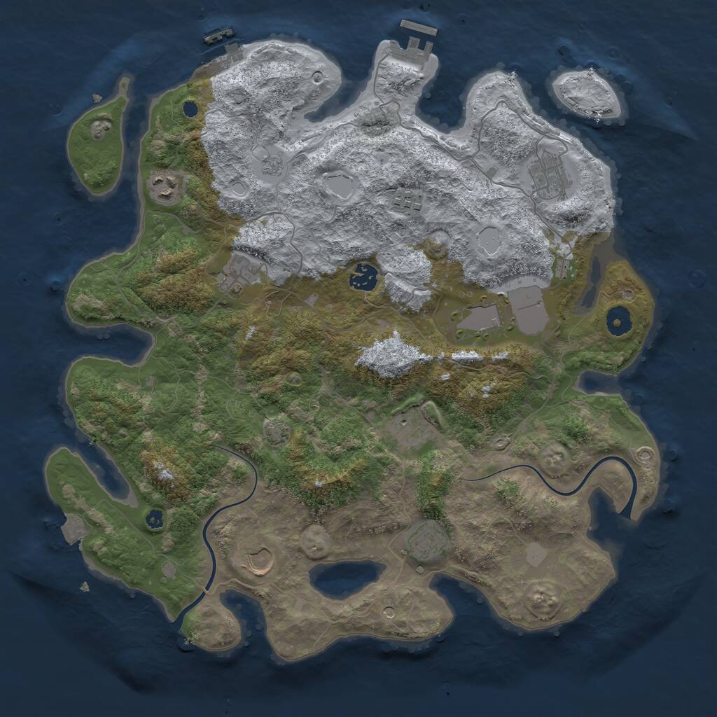 Rust Map: Procedural Map, Size: 3900, Seed: 39941468, 15 Monuments