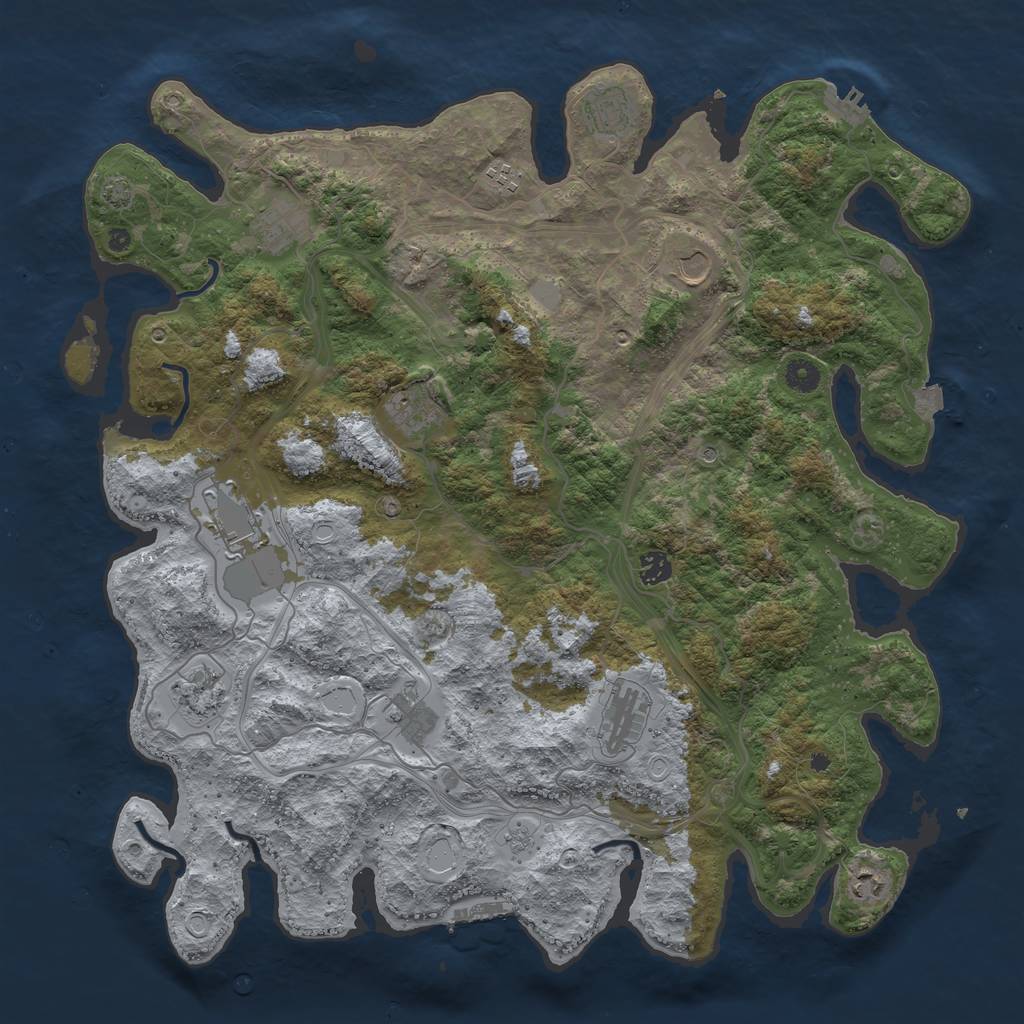 Rust Map: Procedural Map, Size: 4500, Seed: 14062024, 19 Monuments