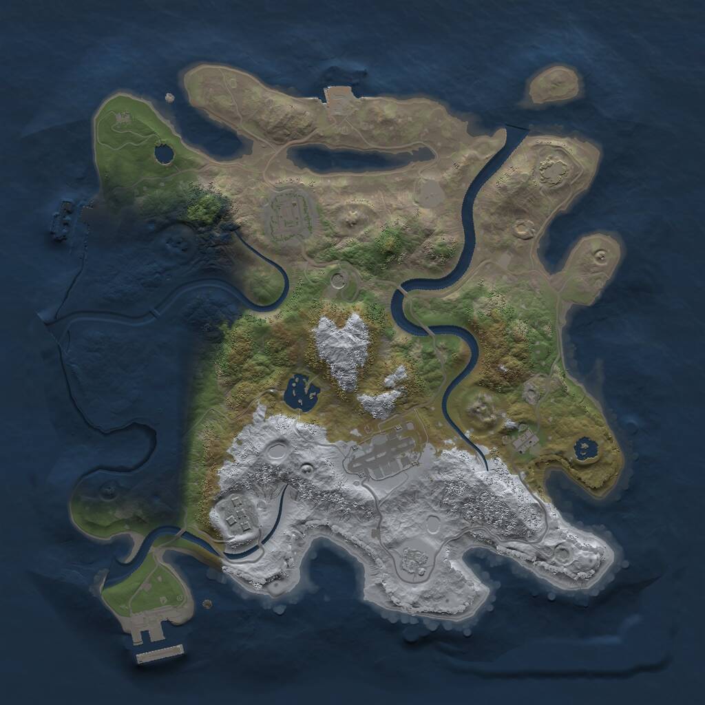 Rust Map: Procedural Map, Size: 3000, Seed: 6390428, 10 Monuments