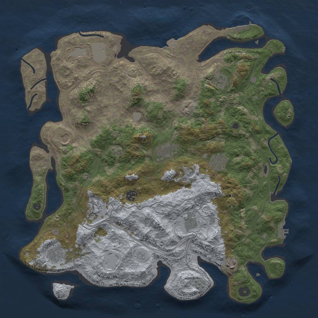 Rust Map: Procedural Map, Size: 4250, Seed: 93176, 19 Monuments