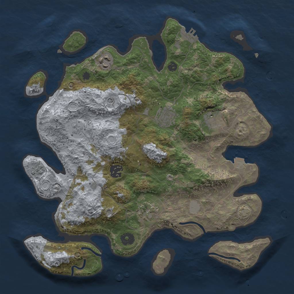 Rust Map: Procedural Map, Size: 3300, Seed: 223, 13 Monuments