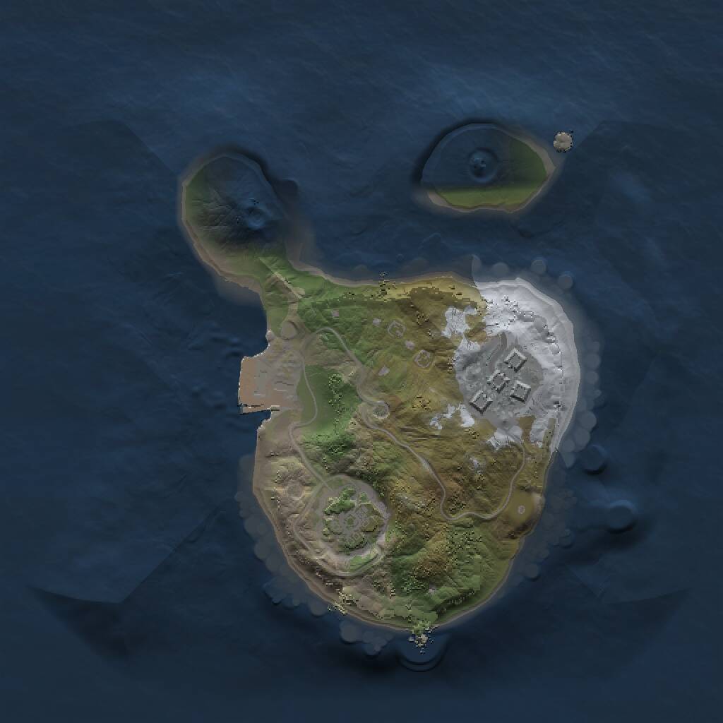 Rust Map: Procedural Map, Size: 1500, Seed: 1659403953, 3 Monuments