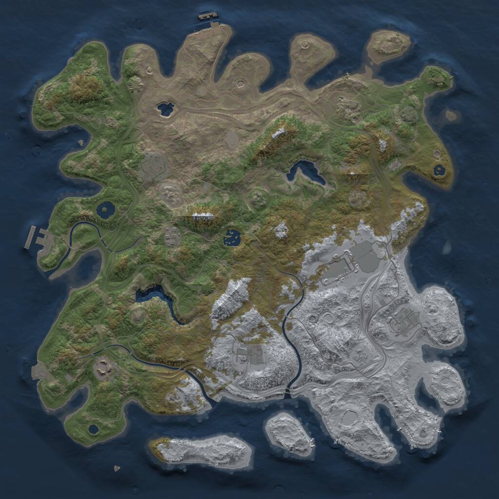 Rust Map: Procedural Map, Size: 4250, Seed: 32284, 14 Monuments