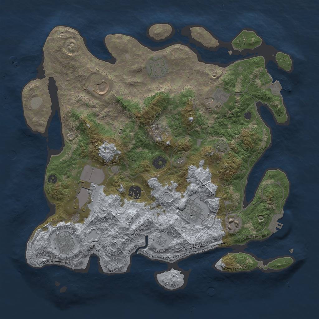 Rust Map: Procedural Map, Size: 3600, Seed: 67246461, 15 Monuments