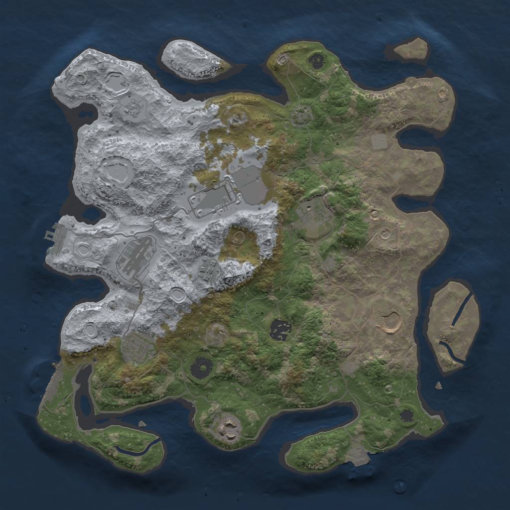 Rust Map: Procedural Map, Size: 3500, Seed: 1711338547, 16 Monuments