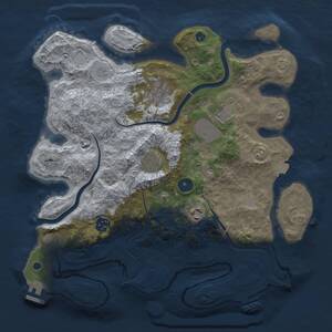 Thumbnail Rust Map: Procedural Map, Size: 3500, Seed: 1711338547, 12 Monuments