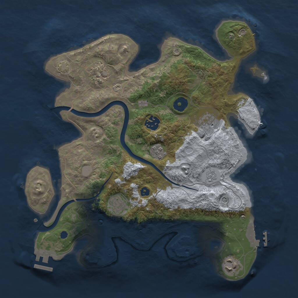 Rust Map: Procedural Map, Size: 3200, Seed: 83869797, 12 Monuments