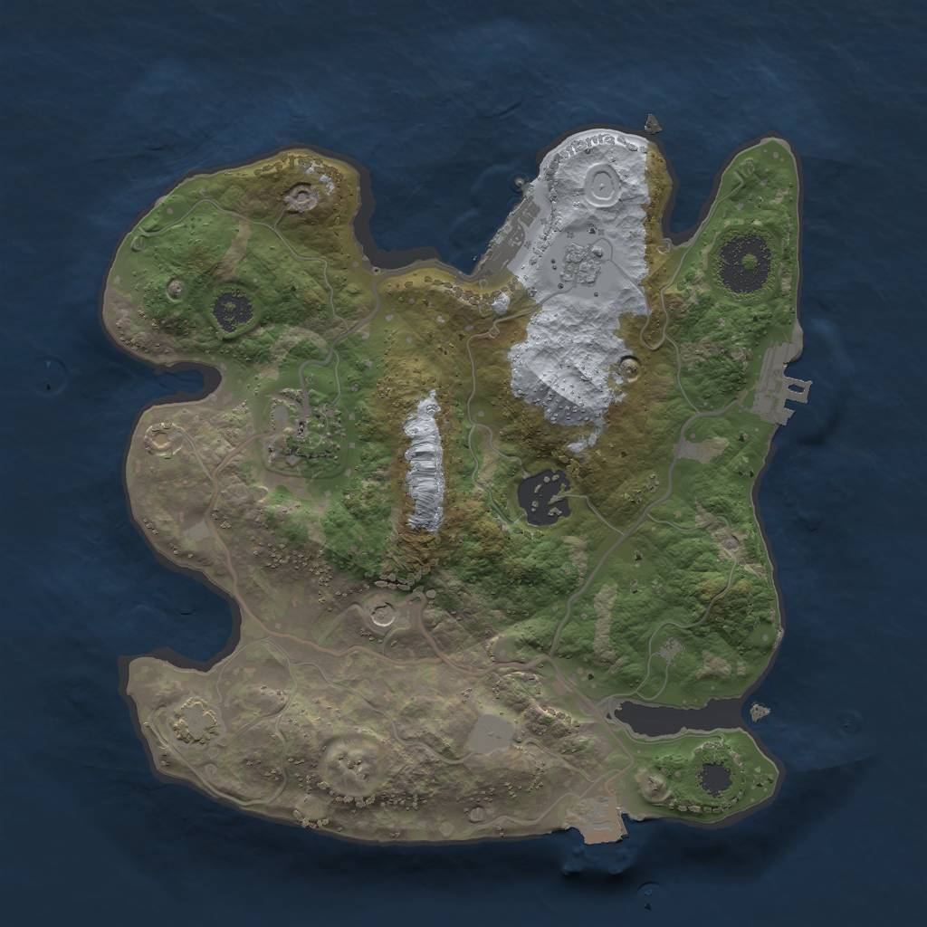 Rust Map: Procedural Map, Size: 2500, Seed: 18479100, 10 Monuments