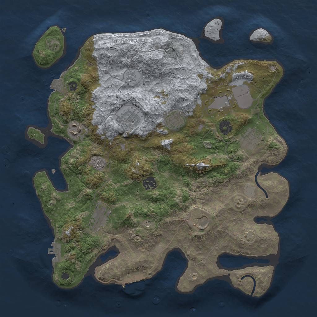 Rust Map: Procedural Map, Size: 3500, Seed: 3352, 17 Monuments