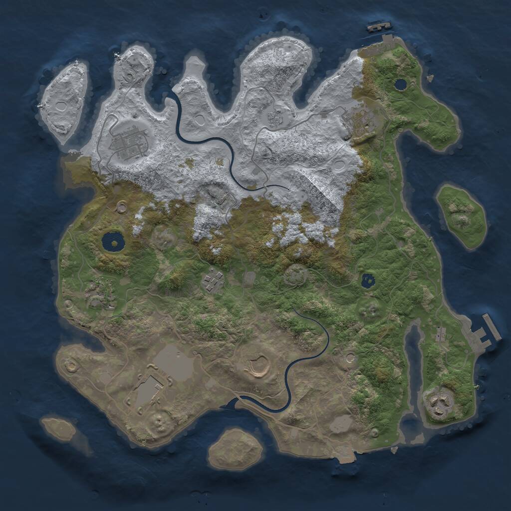 Rust Map: Procedural Map, Size: 3500, Seed: 1778442714, 13 Monuments