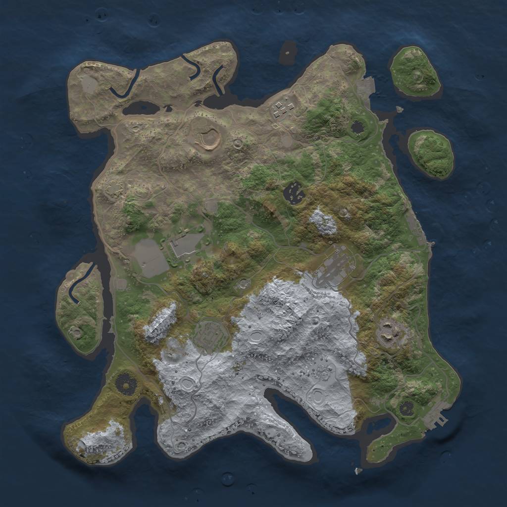 Rust Map: Procedural Map, Size: 3500, Seed: 800045504, 15 Monuments