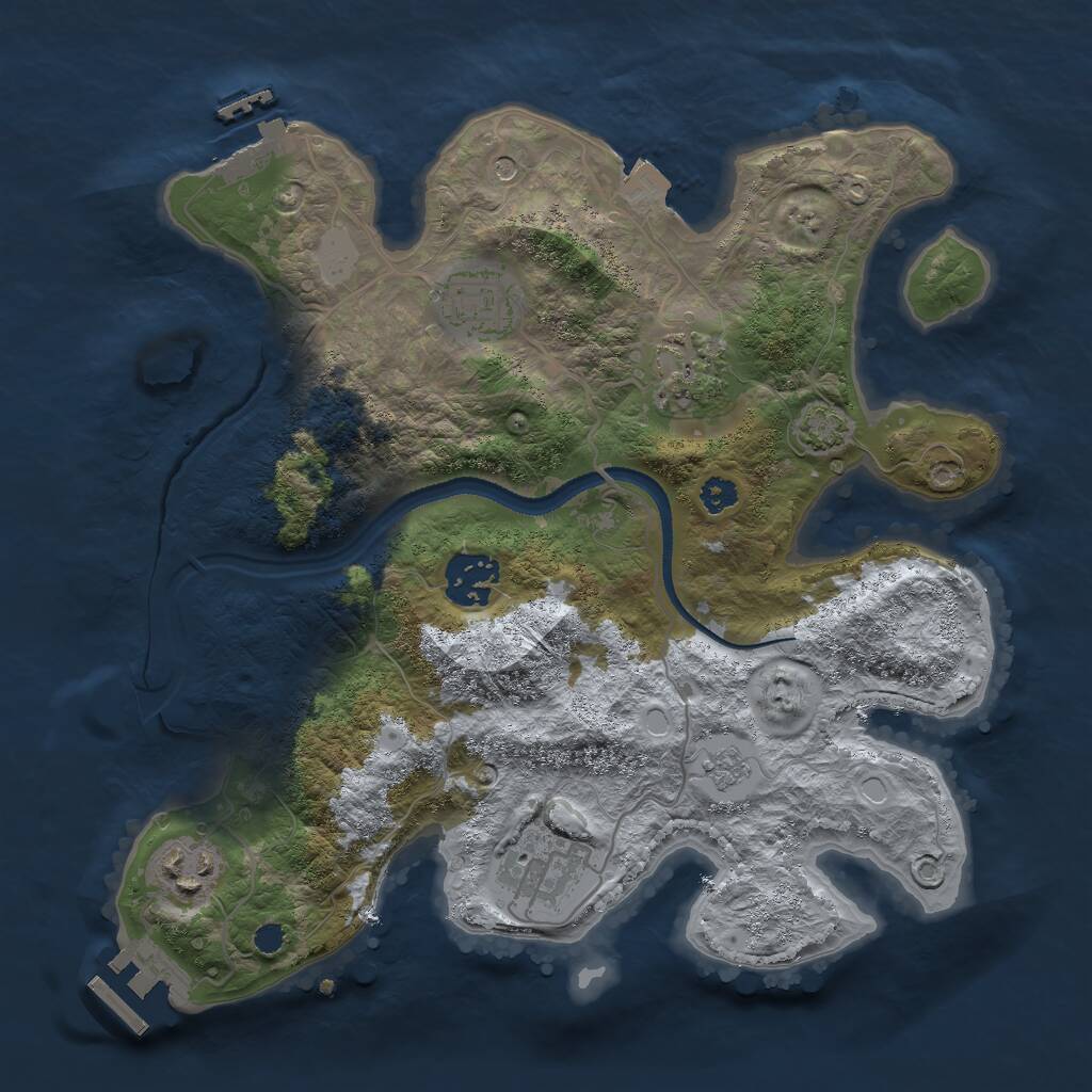 Rust Map: Procedural Map, Size: 3000, Seed: 1698769741, 11 Monuments