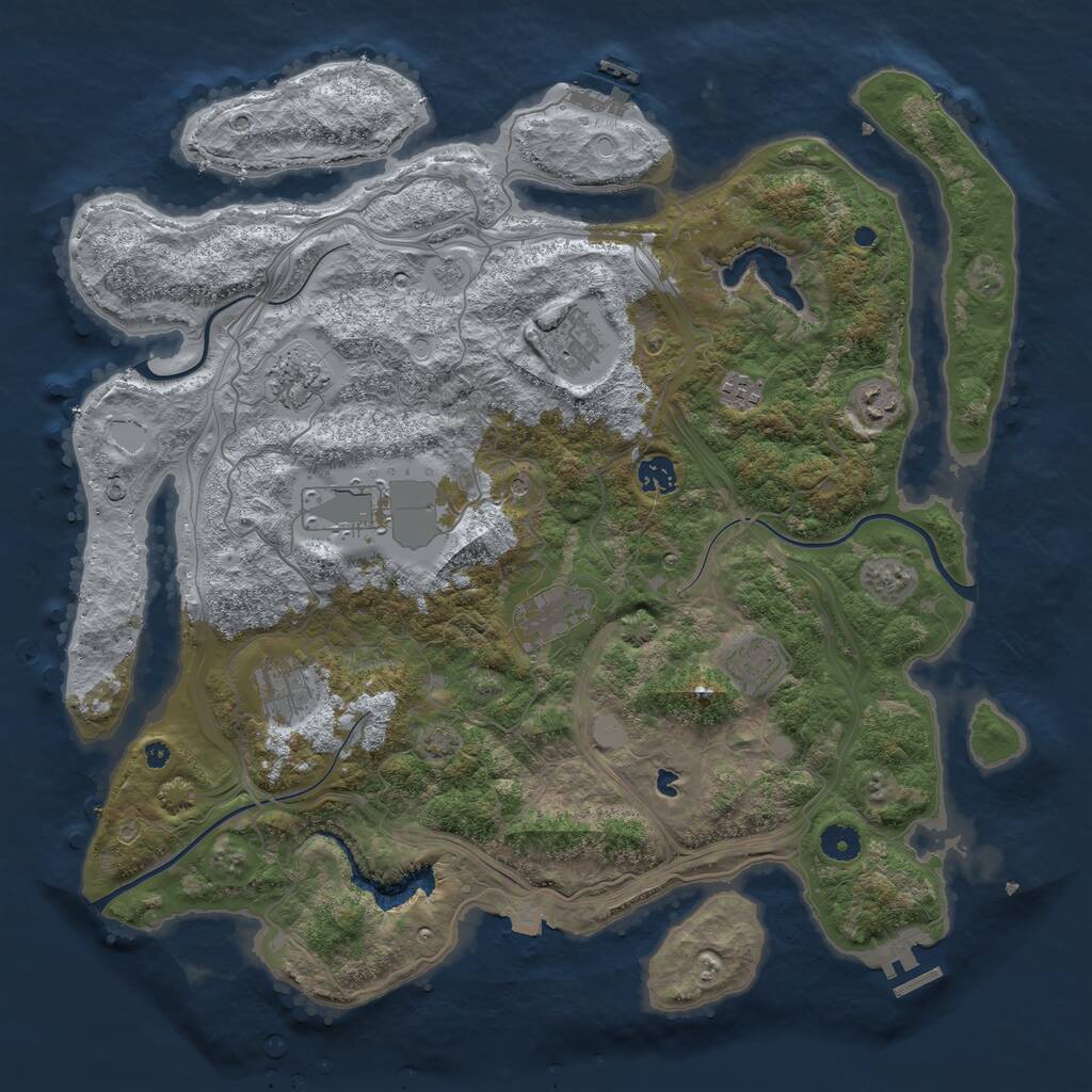 Rust Map: Procedural Map, Size: 4250, Seed: 517264133, 15 Monuments