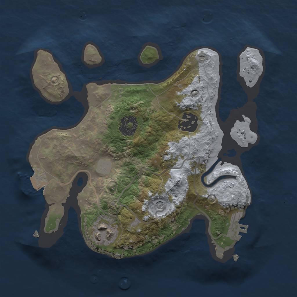 Rust Map: Procedural Map, Size: 2250, Seed: 1072210577, 7 Monuments