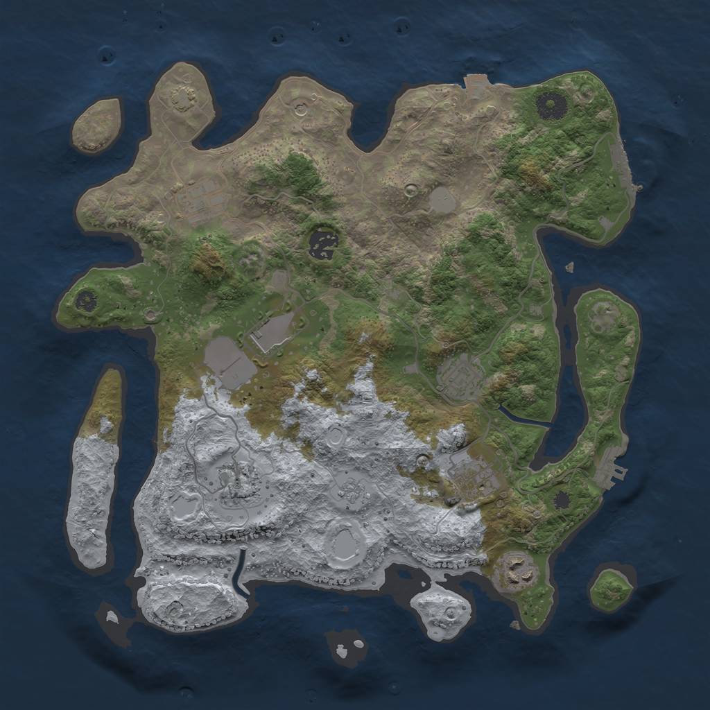 Rust Map: Procedural Map, Size: 3500, Seed: 1605108719, 15 Monuments
