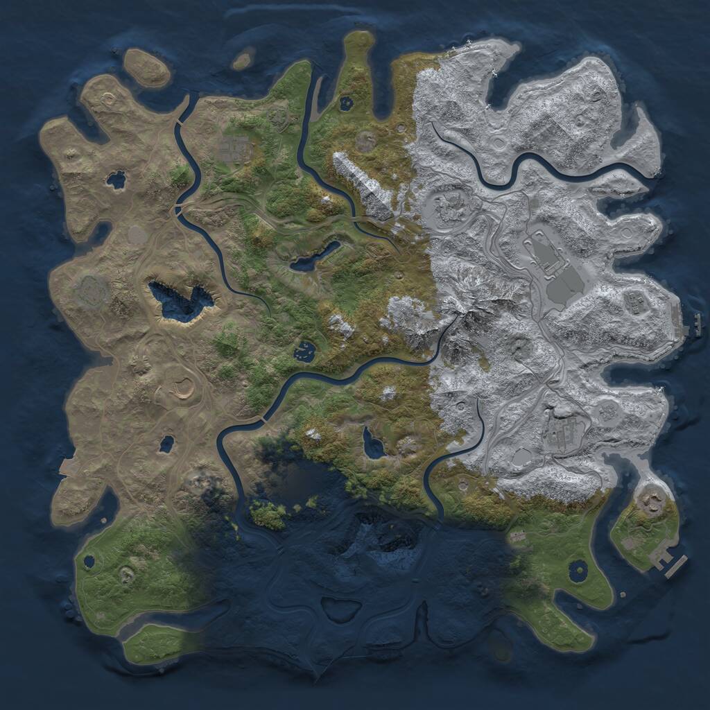 Rust Map: Procedural Map, Size: 5000, Seed: 304376258, 16 Monuments