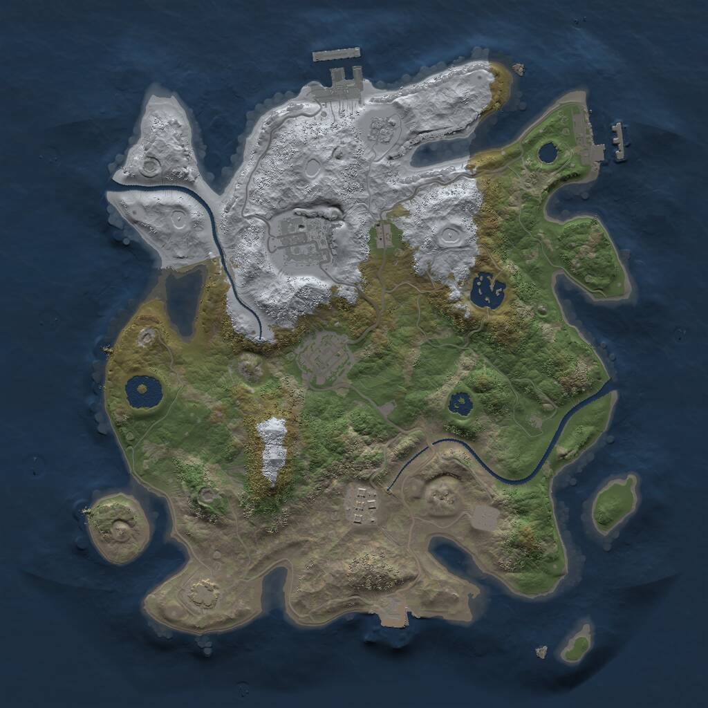 Rust Map: Procedural Map, Size: 3000, Seed: 862711908, 9 Monuments