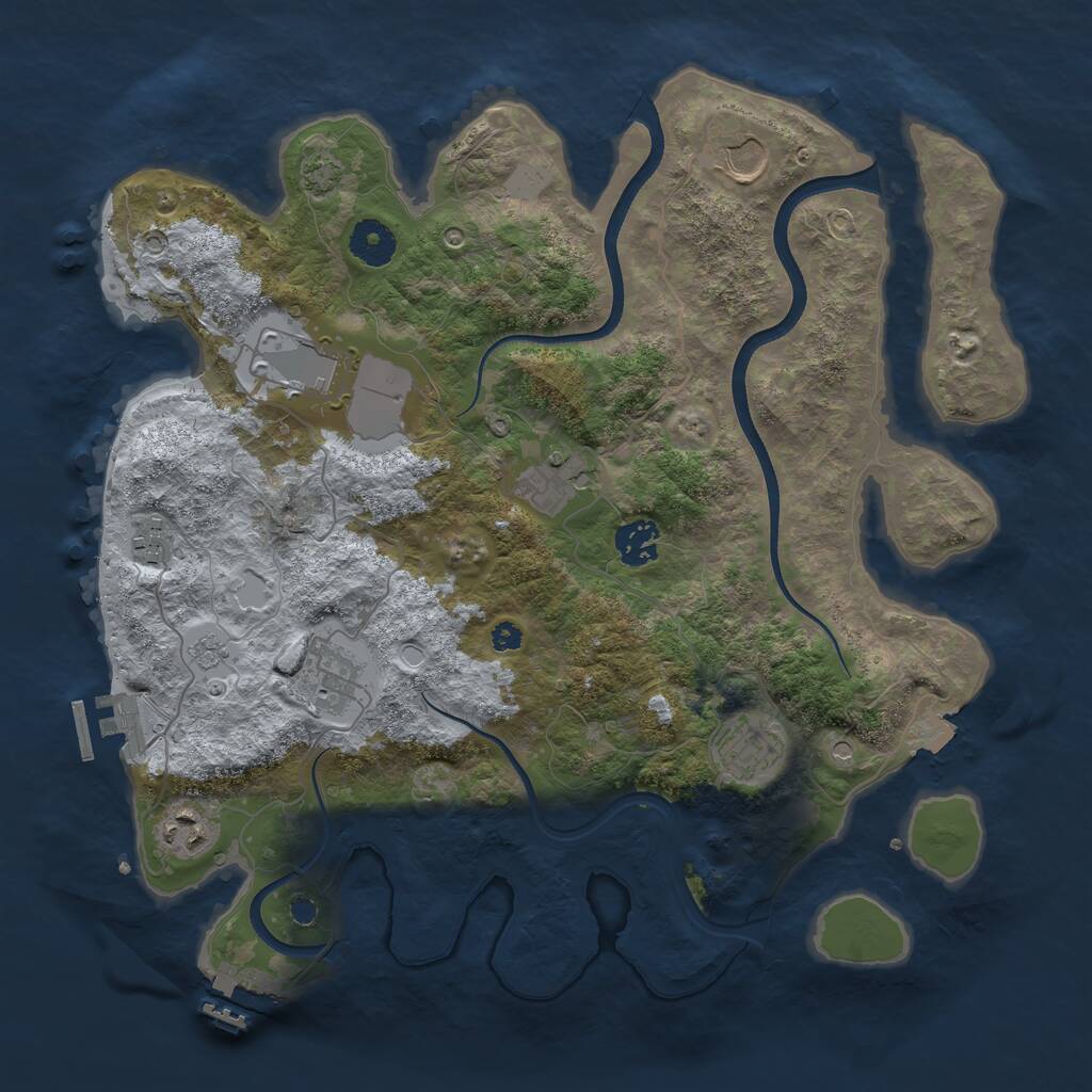 Rust Map: Procedural Map, Size: 3600, Seed: 8831284, 14 Monuments