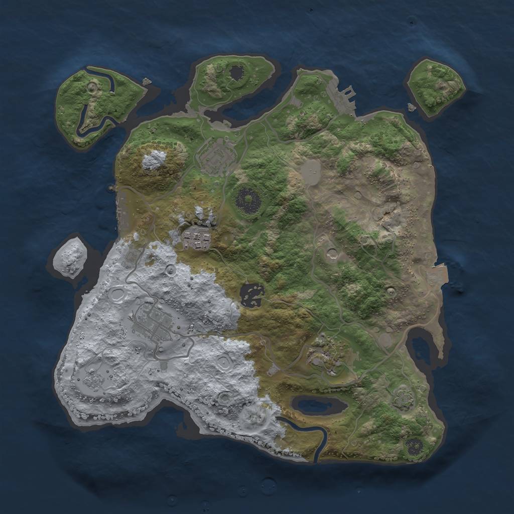Rust Map: Procedural Map, Size: 3000, Seed: 8305639, 13 Monuments