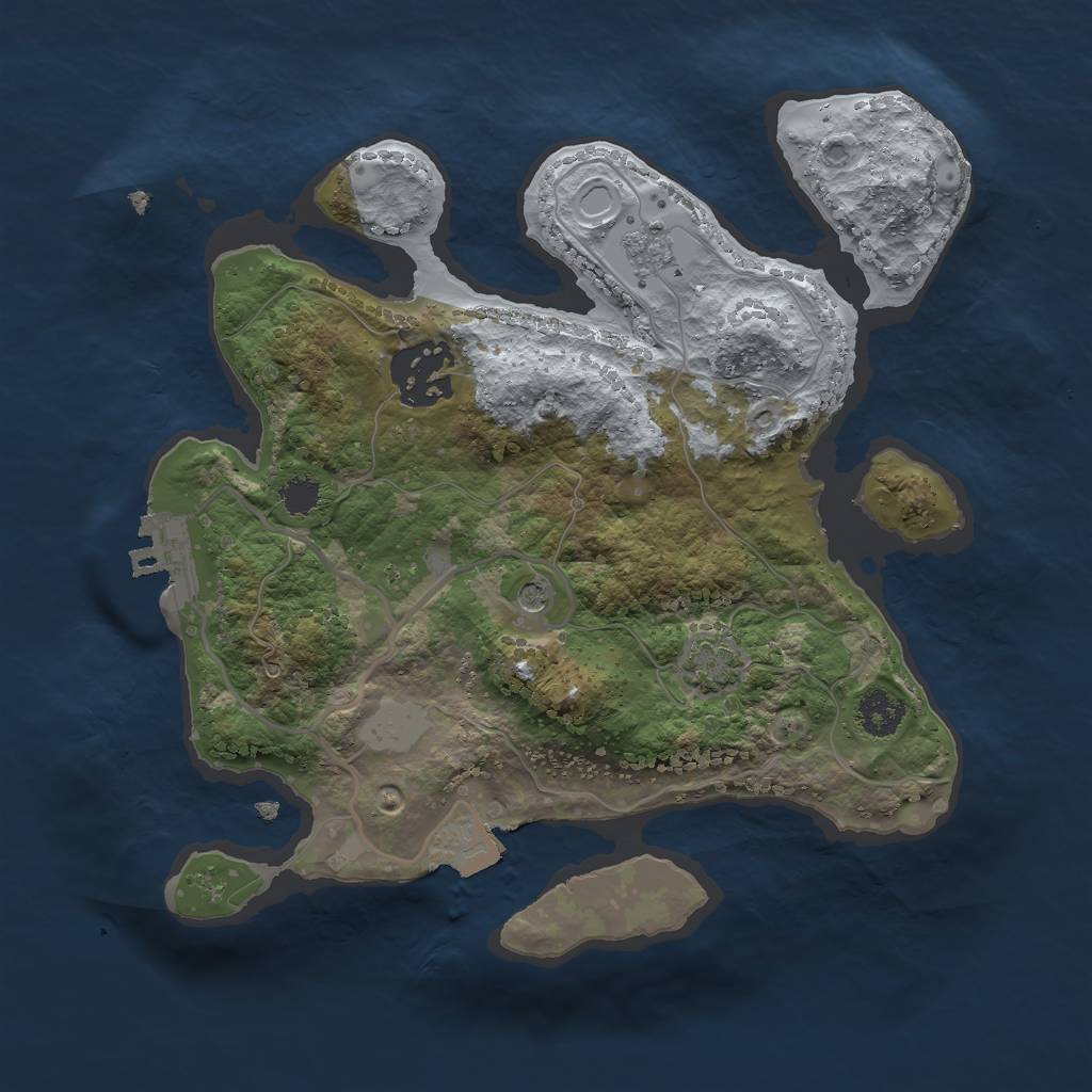 Rust Map: Procedural Map, Size: 2445, Seed: 1505466393, 8 Monuments