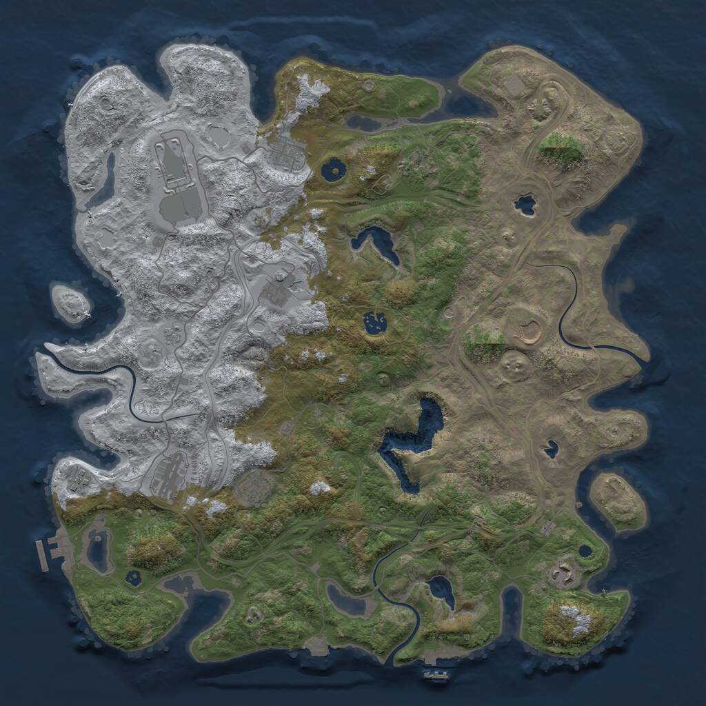 Rust Map: Procedural Map, Size: 4500, Seed: 824347499, 16 Monuments