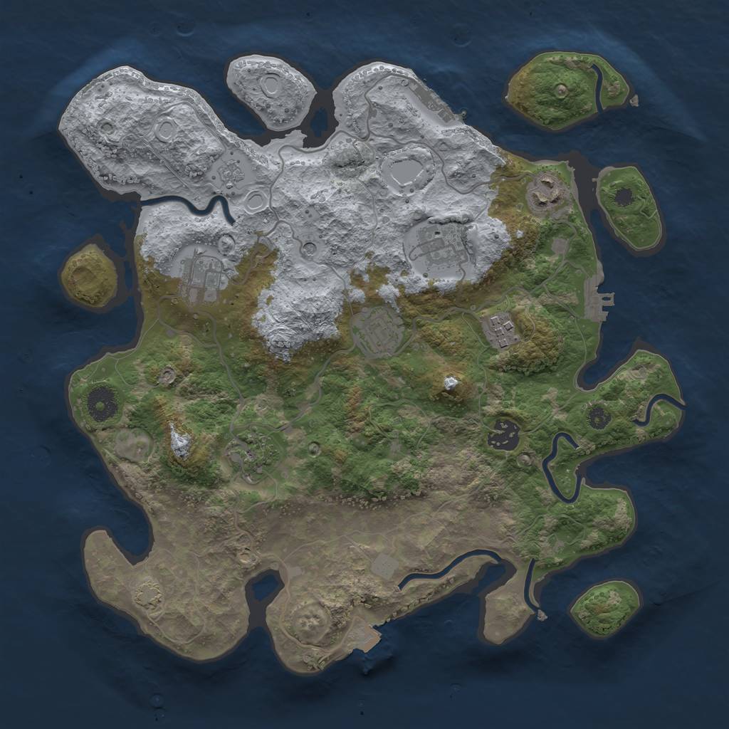 Rust Map: Procedural Map, Size: 3400, Seed: 96041381, 15 Monuments