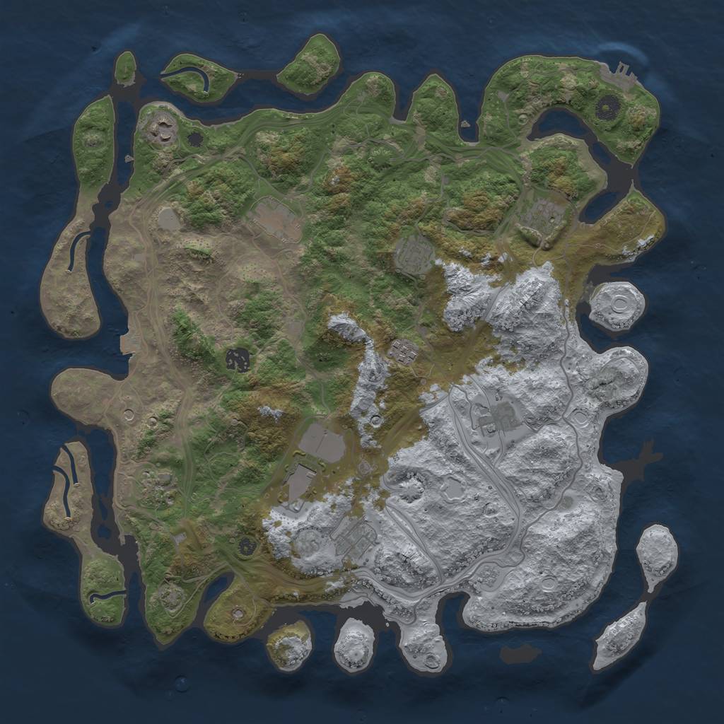 Rust Map: Procedural Map, Size: 4250, Seed: 17152925, 17 Monuments