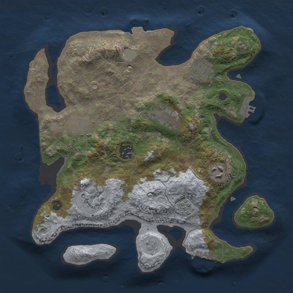 Rust Map: Procedural Map, Size: 3000, Seed: 108420420, 14 Monuments