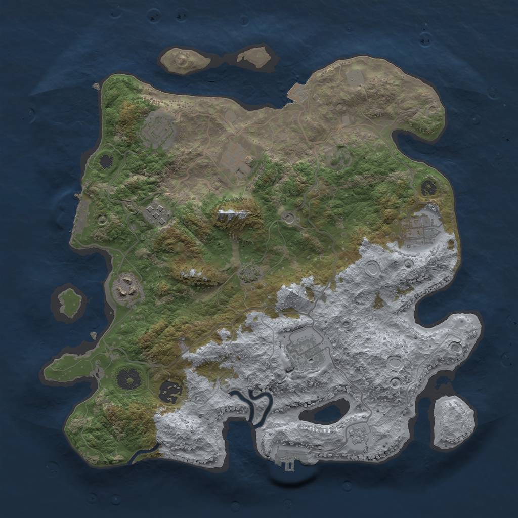 Rust Map: Procedural Map, Size: 3400, Seed: 985223000, 15 Monuments