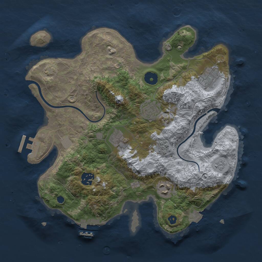 Rust Map: Procedural Map, Size: 3000, Seed: 39675, 11 Monuments