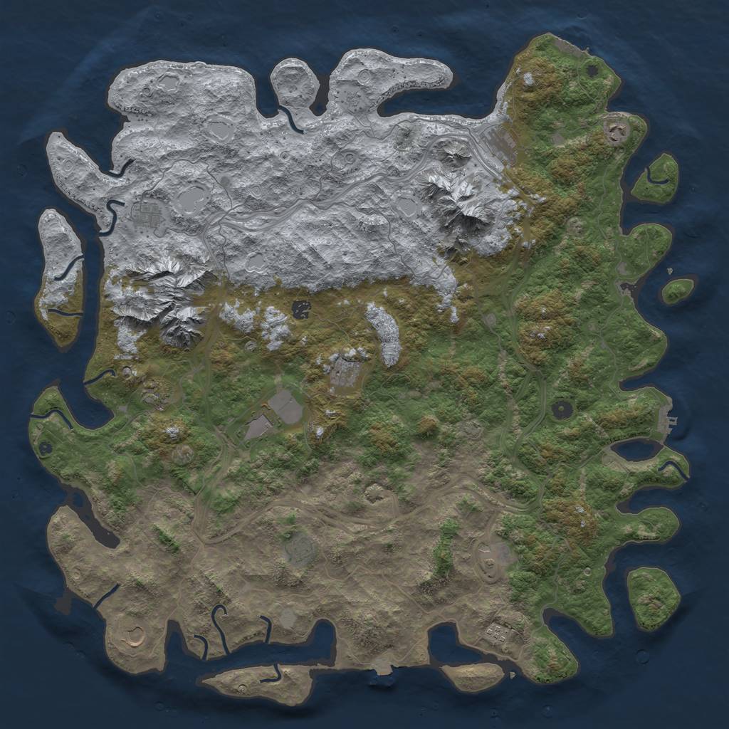 Rust Map: Procedural Map, Size: 5500, Seed: 262658986, 19 Monuments