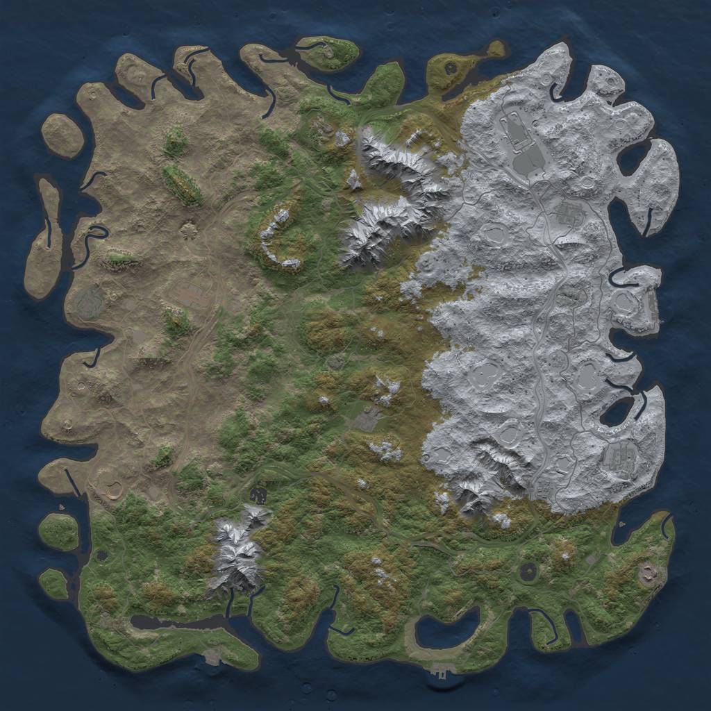 Rust Map: Procedural Map, Size: 6000, Seed: 1412796831, 19 Monuments