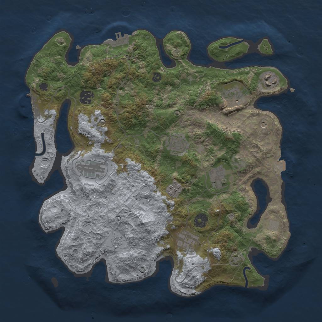 Rust Map: Procedural Map, Size: 3400, Seed: 10817305, 16 Monuments