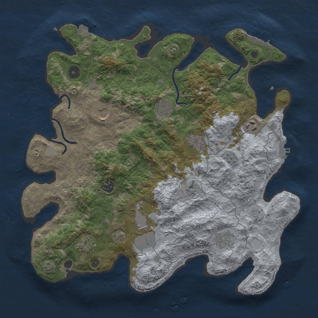 Rust Map: Procedural Map, Size: 3900, Seed: 89254431, 17 Monuments