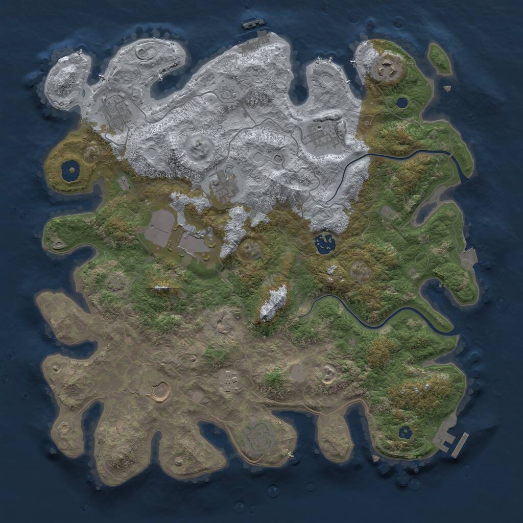 Rust Map: Procedural Map, Size: 3850, Seed: 82323760, 15 Monuments