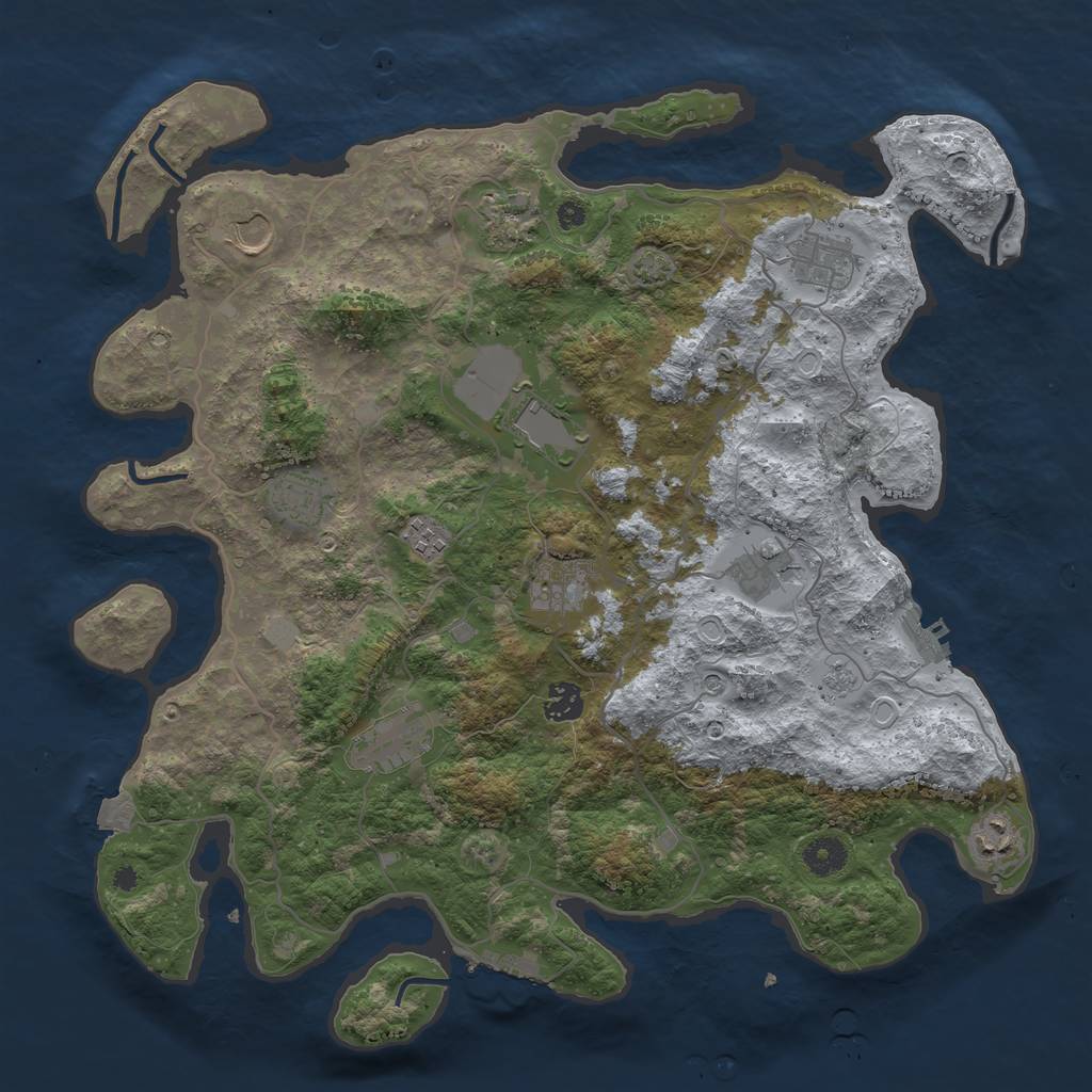 Rust Map: Procedural Map, Size: 4000, Seed: 40117779, 19 Monuments