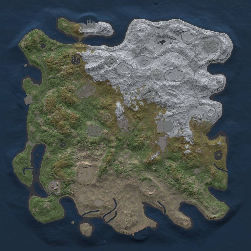 Rust Map: Procedural Map, Size: 4000, Seed: 50322656, 19 Monuments